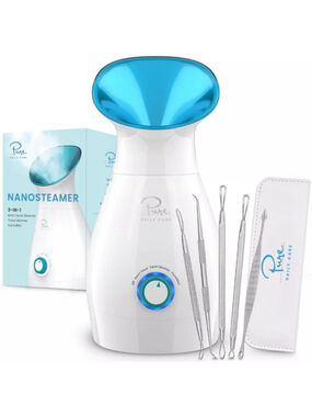 Pure Daily Care 5-Piece NanoSteamer Large 3-in-1 Skin Care Kit NIB Facial Towel